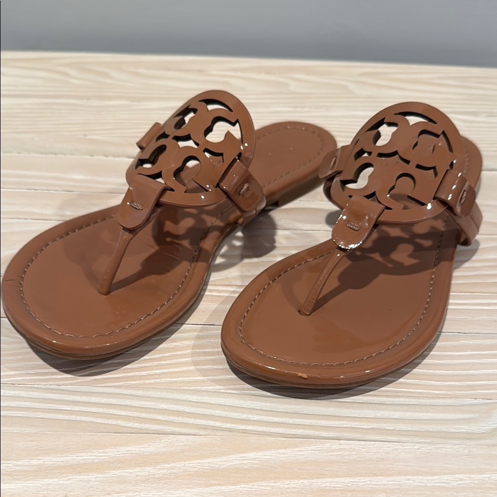 Brown Sandals Tory Burch Leather Size 7.5
